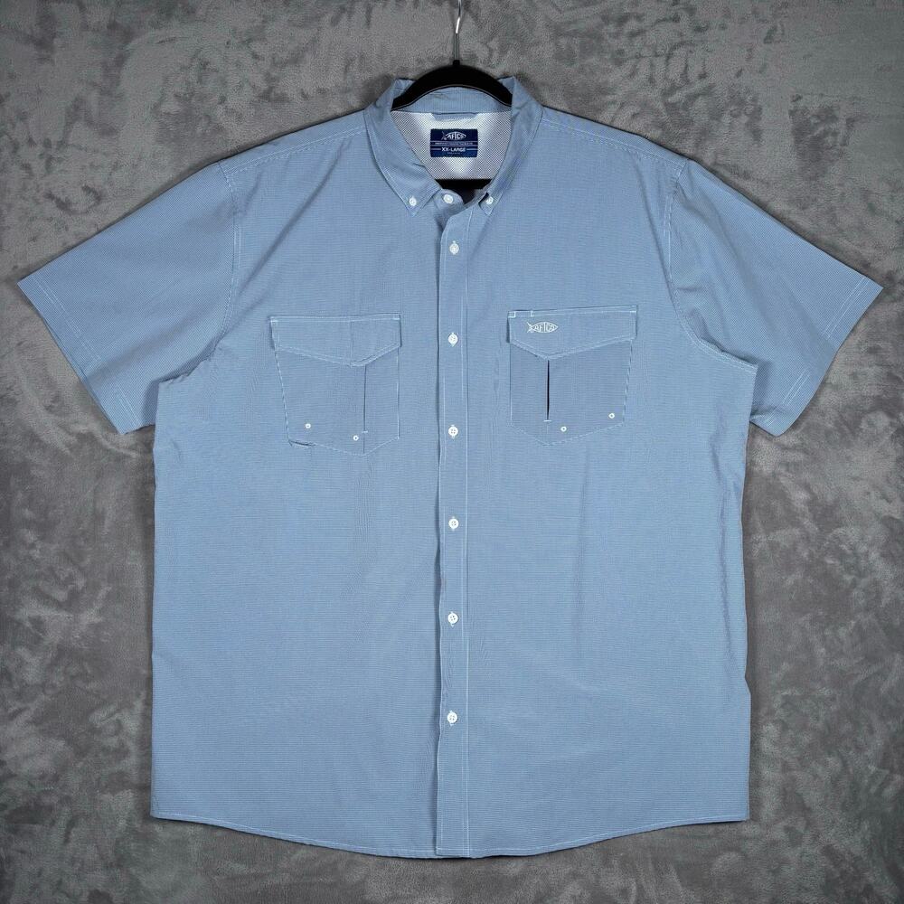 AFTCO AFTECH Fishing Shirt Vented Outdoor Performance Blue XXL
